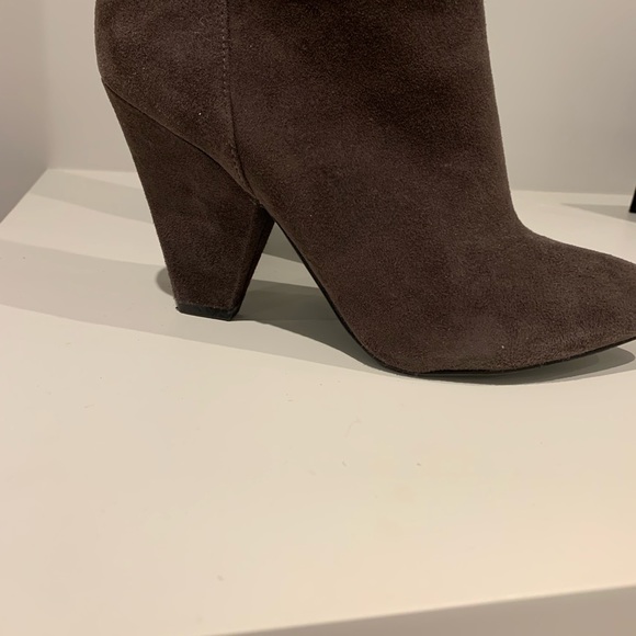 Chocolate Brown Suede Boots - Picture 2 of 6